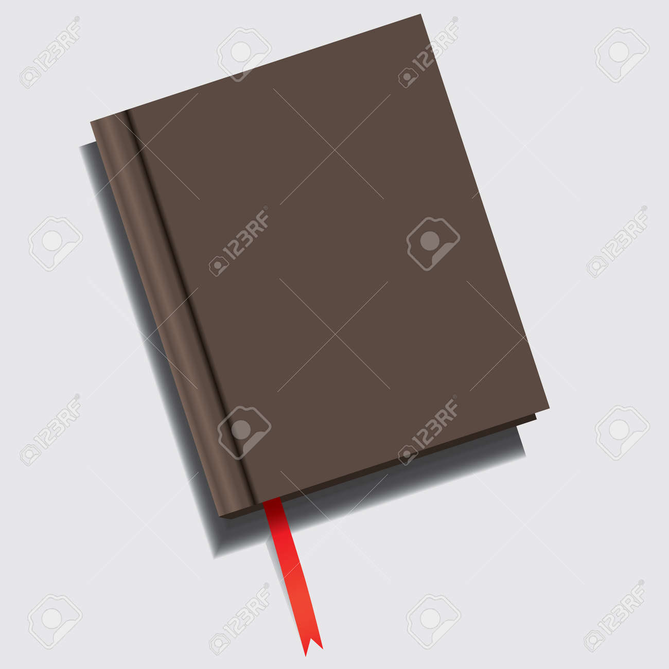 Closed book with a red ribbon-shaped bookmark - 169061383 Closed book with a red ribbon-shaped bookmark - 169061383