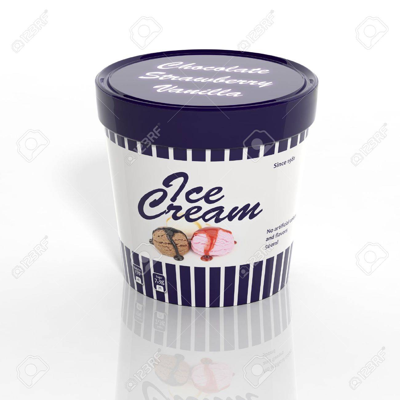 3D Ice Cream Container Isolated On White Stock Photo, Picture And Royalty Free Image. Image 33758447.