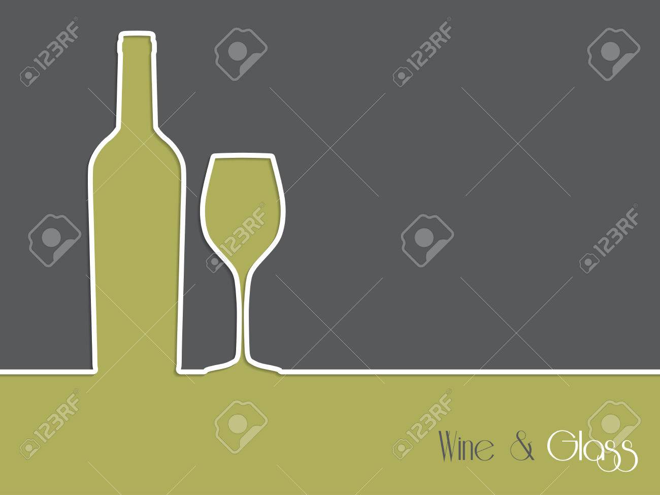ワインのボトルとグラス シルエット広告背景デザインのイラスト素材 ベクタ Image