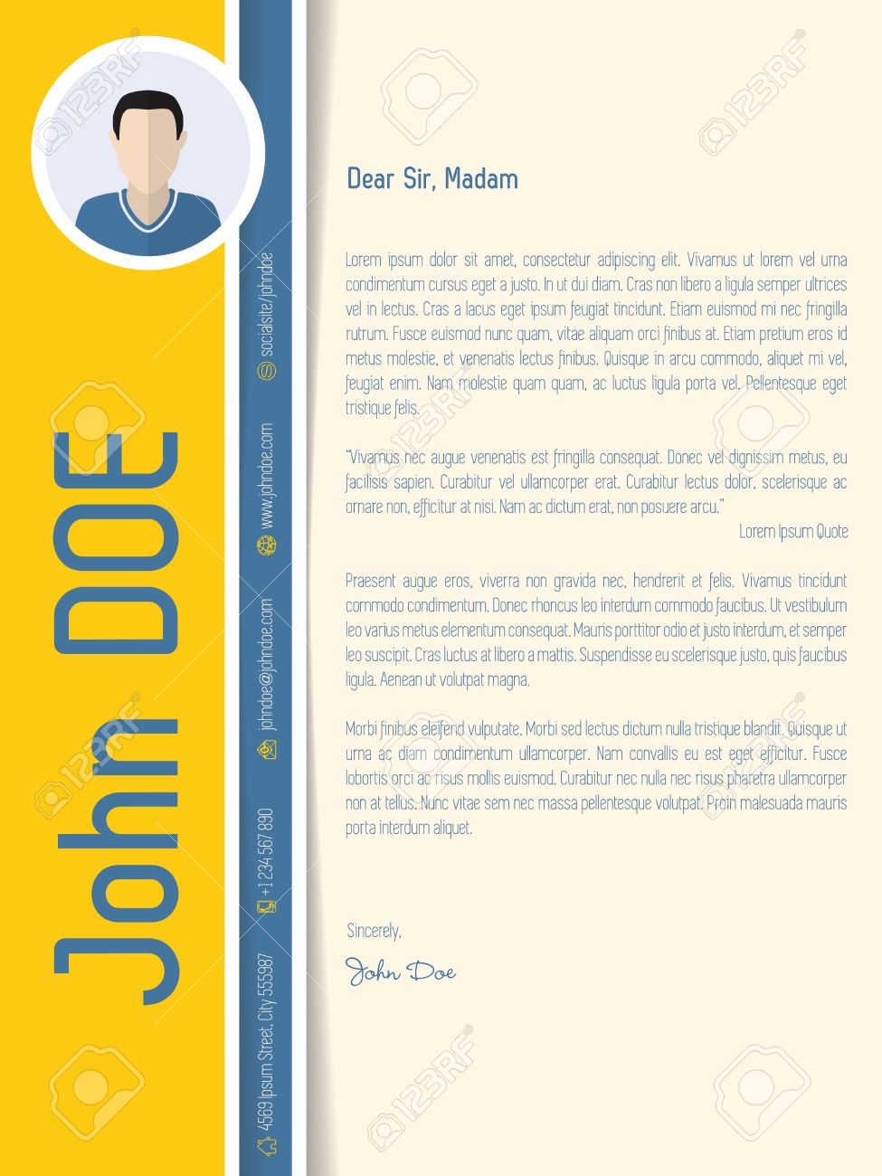 modern cover letter resume with shadow design and light colors modern cover letter