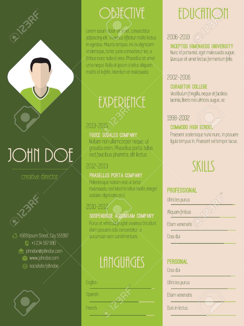 resume Modern Resume Design modern resume curriculum vitae cv design in green with stripes stock vector 40361899