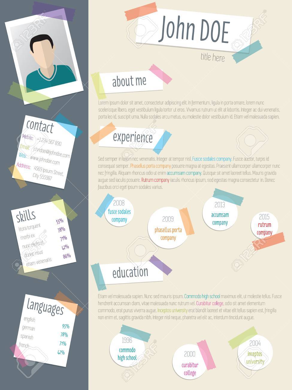 cool resume cv curriculum vitae template design with post its cool resume