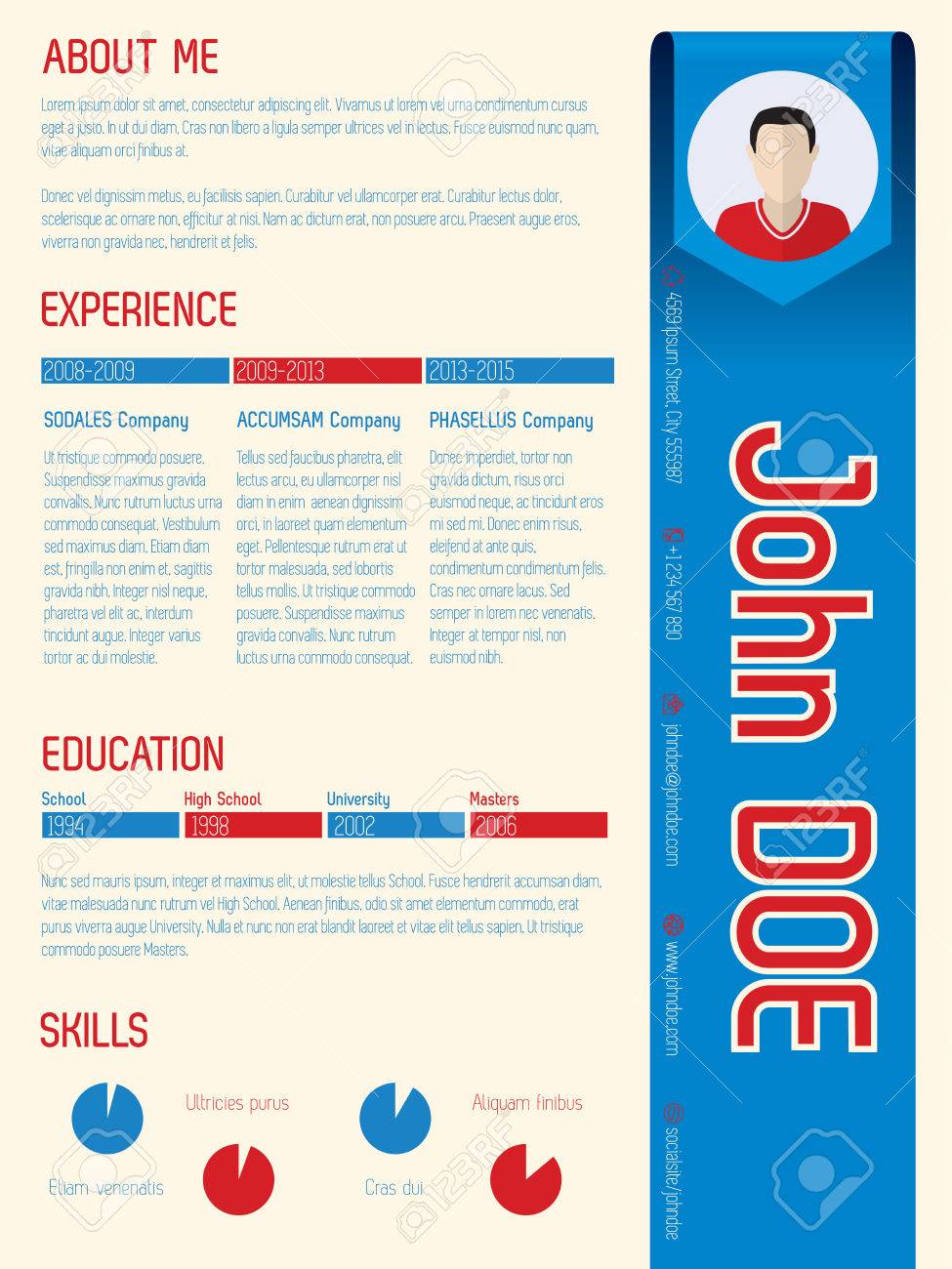 cool modern curriculum vitae template design with arrow ribbon