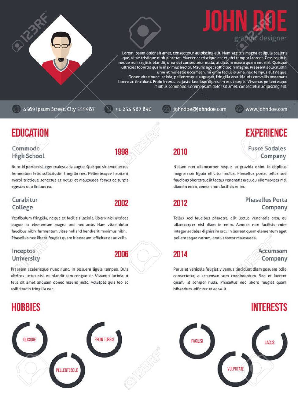 new modern curriculum vitae cv resume template design in red red modern resume template