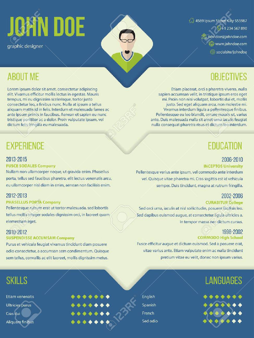 modern curriculum cv resume template design in blue and green blue modern resume template