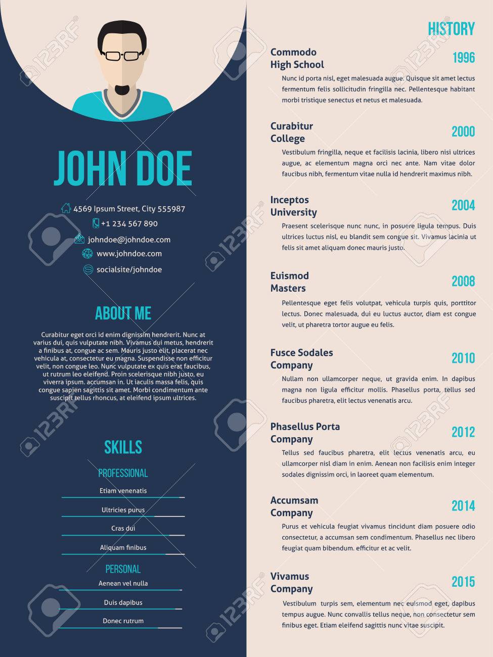 new curriculum vitae cv resume template design royalty free cliparts resume cv vitae