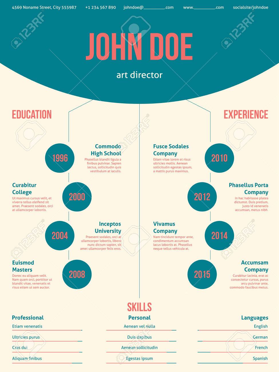 modern resume cv curriculum vitae template design with cool colors colors on resume