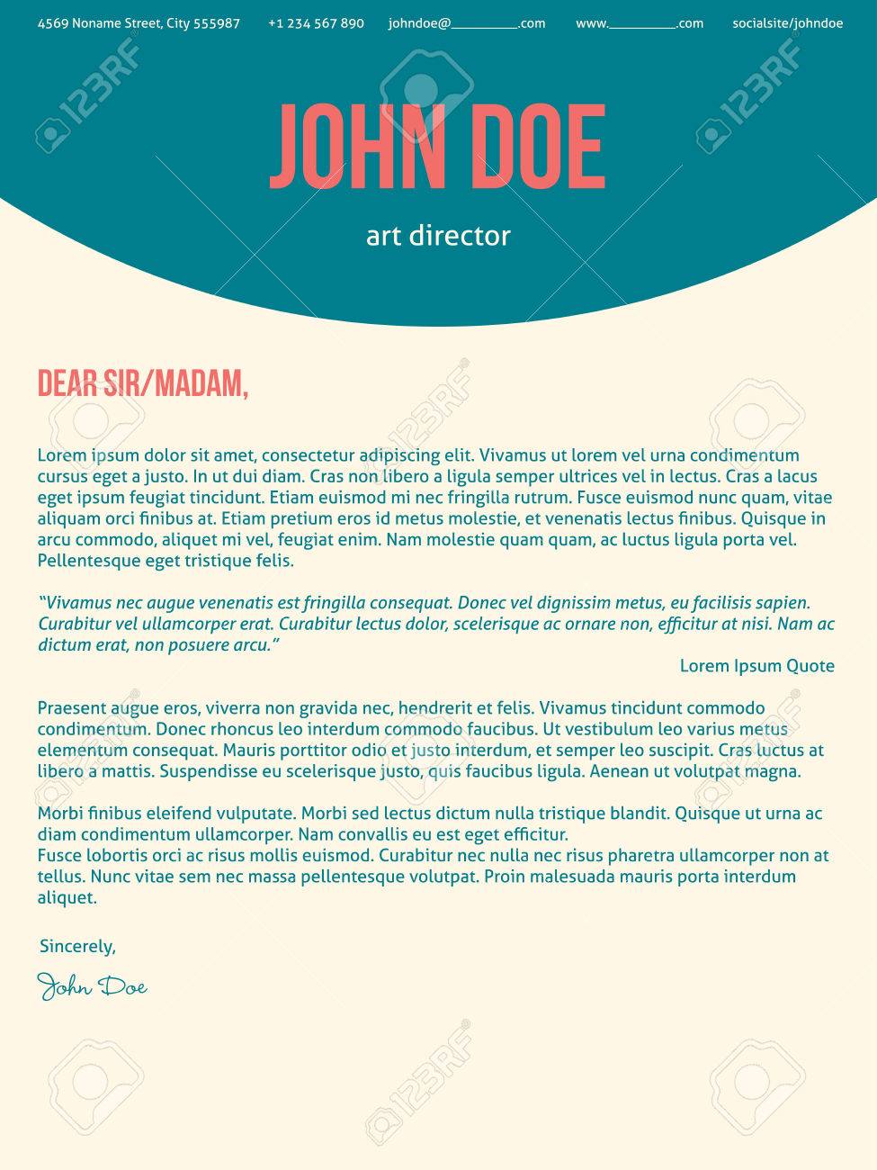 Modern Cover Letter Cv Resume Template Design In Turquoise Red