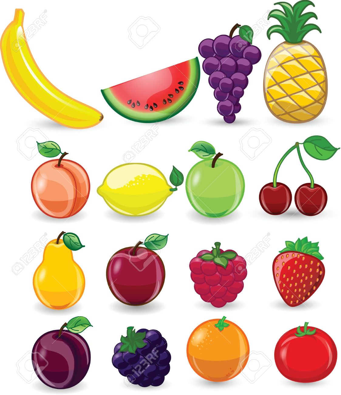 Cartoon Fruits And Vegetables Royalty Free Cliparts Vectors And Stock Illustration Image
