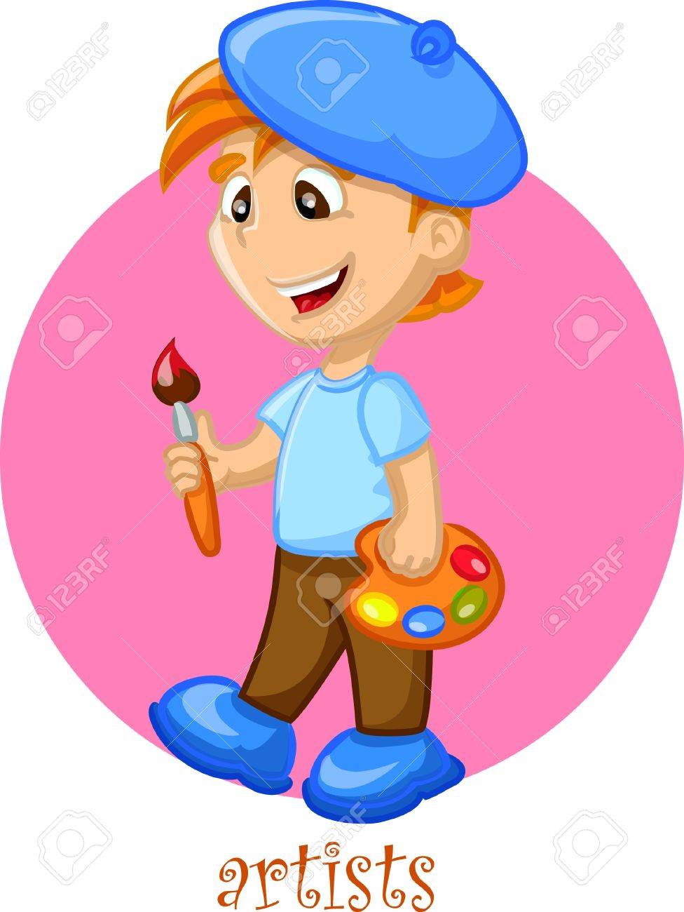 かわいい漫画の芸術家 のイラスト素材 ベクタ Image