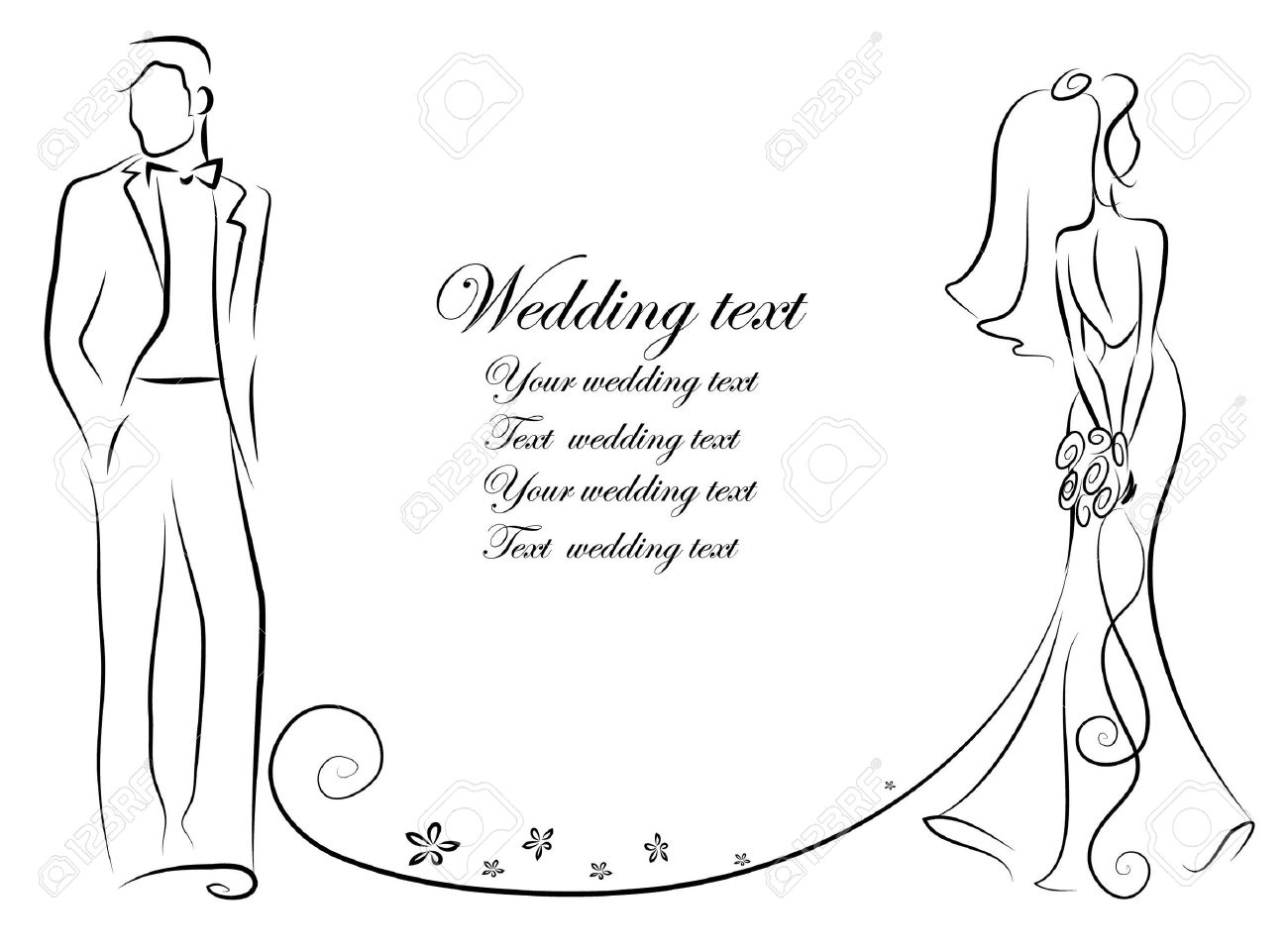 Silhouette Of Bride And Groom Royalty Free Cliparts Vectors And Stock Illustration Image