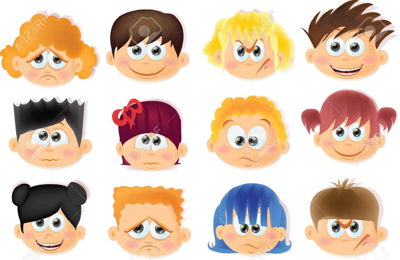 Cartoon funny kids with emotions - 24121913 Cartoon funny kids with emotions - 24121913