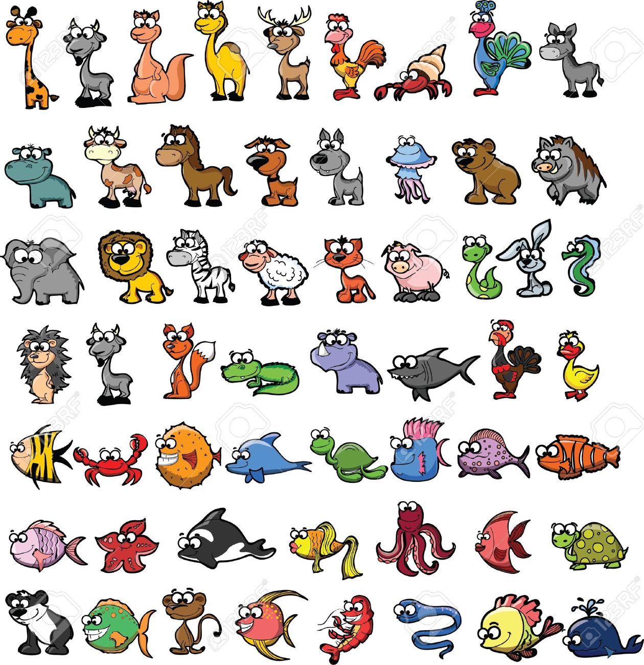 Set of cute cartoon animals - 24975134 Set of cute cartoon animals - 24975134