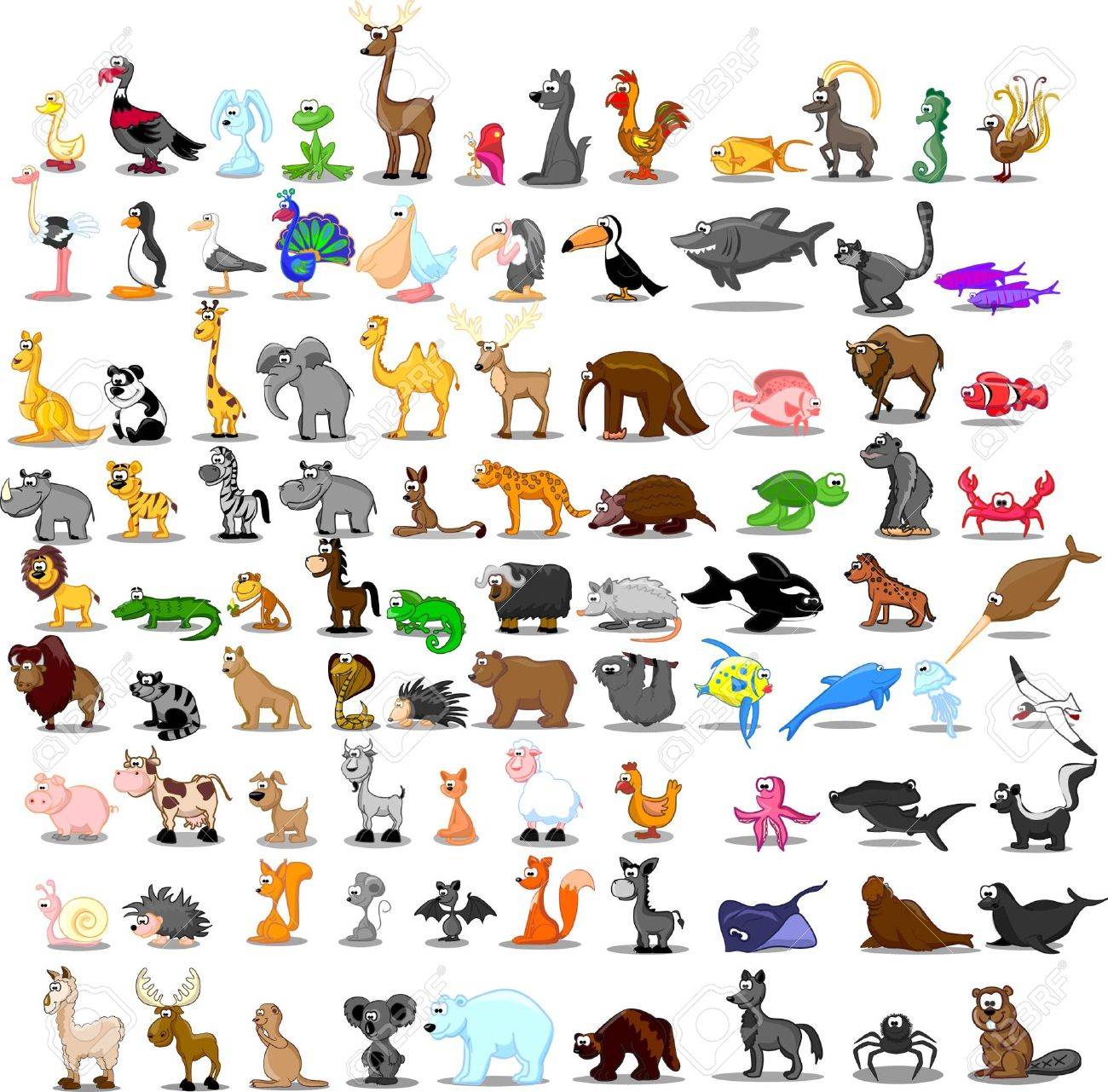 Super set of cute cartoon animals - 27255847 Super set of cute cartoon animals - 27255847