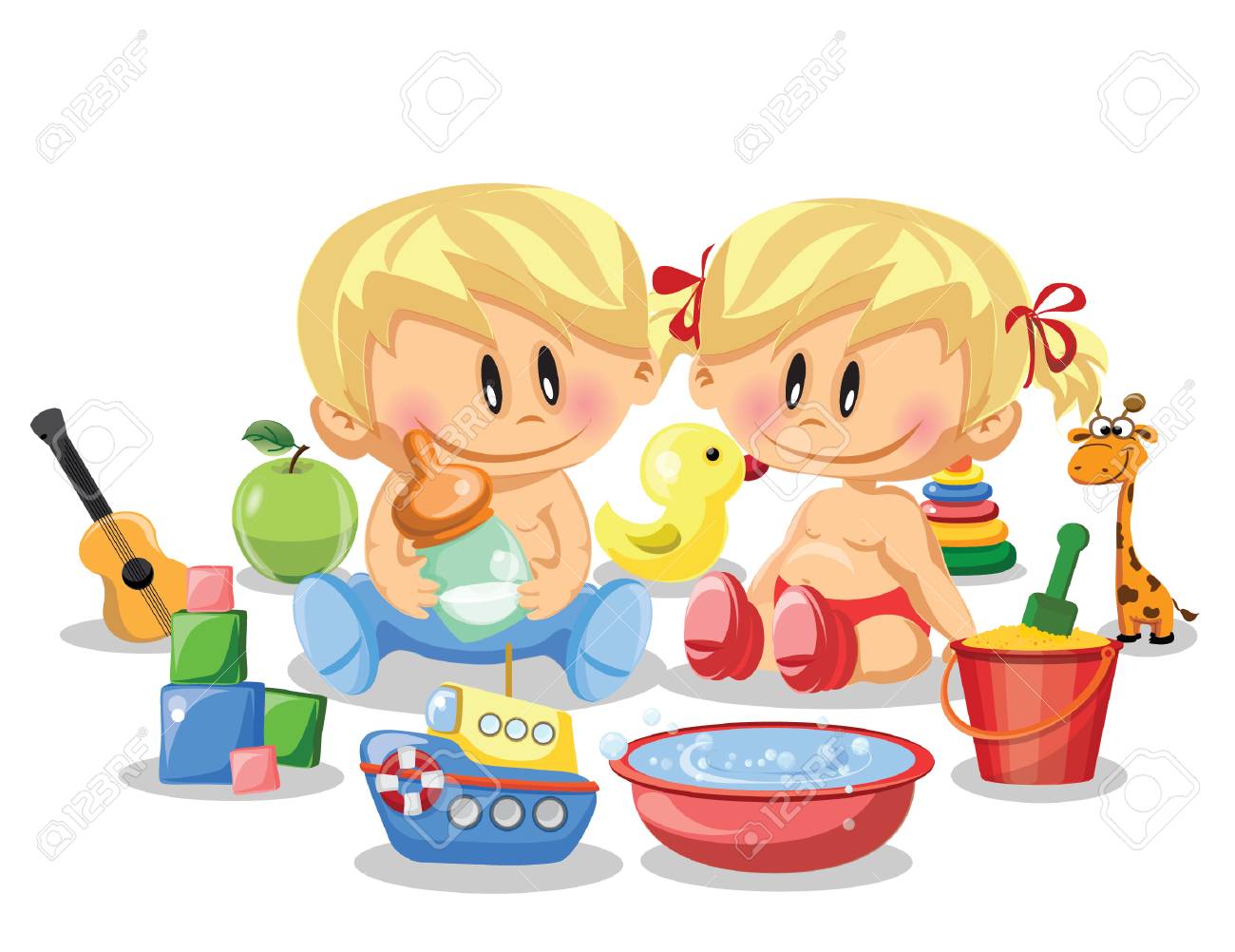 男の子 女の子の赤ちゃんのベクトル イラスト のイラスト素材 ベクタ Image 男の子 女の子の赤ちゃんのベクトル イラスト のイラスト素材 ベクタ Image
