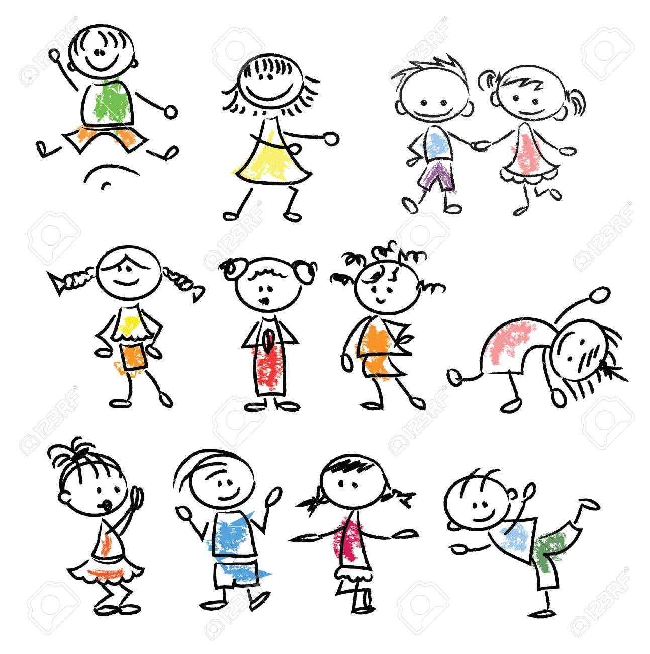 Cute happy cartoon doodle kids - 33650002 Cute happy cartoon doodle kids - 33650002