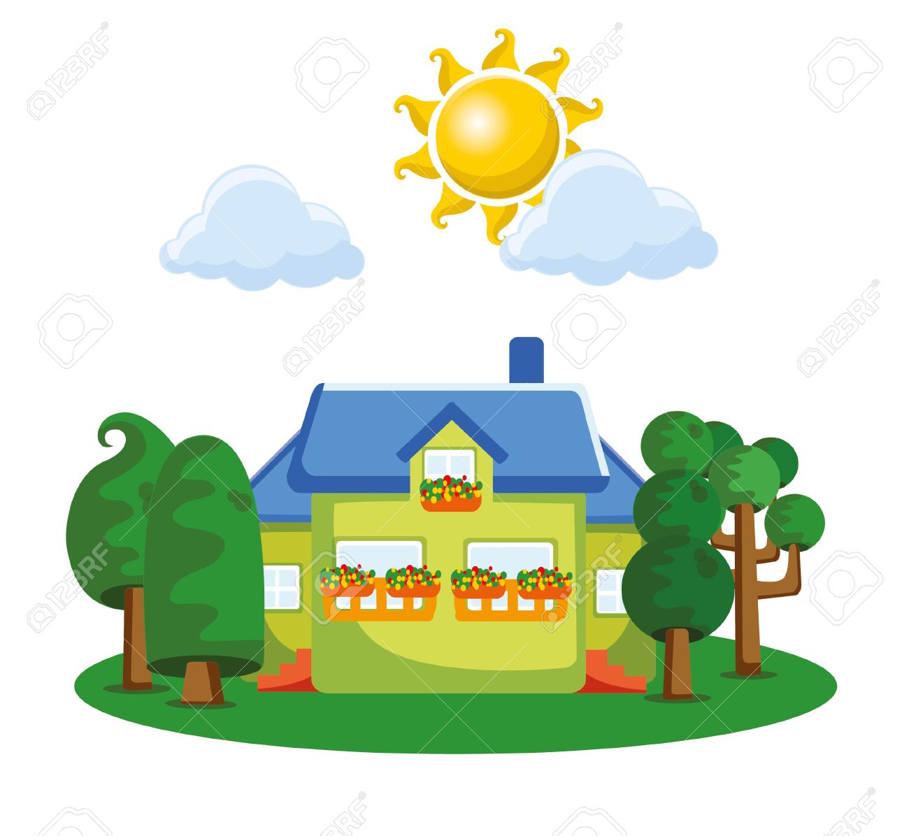 cartoon background with cute