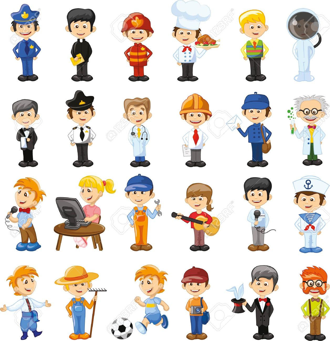 Cartoon vector characters of different professions - 44927010 Cartoon vector characters of different professions - 44927010