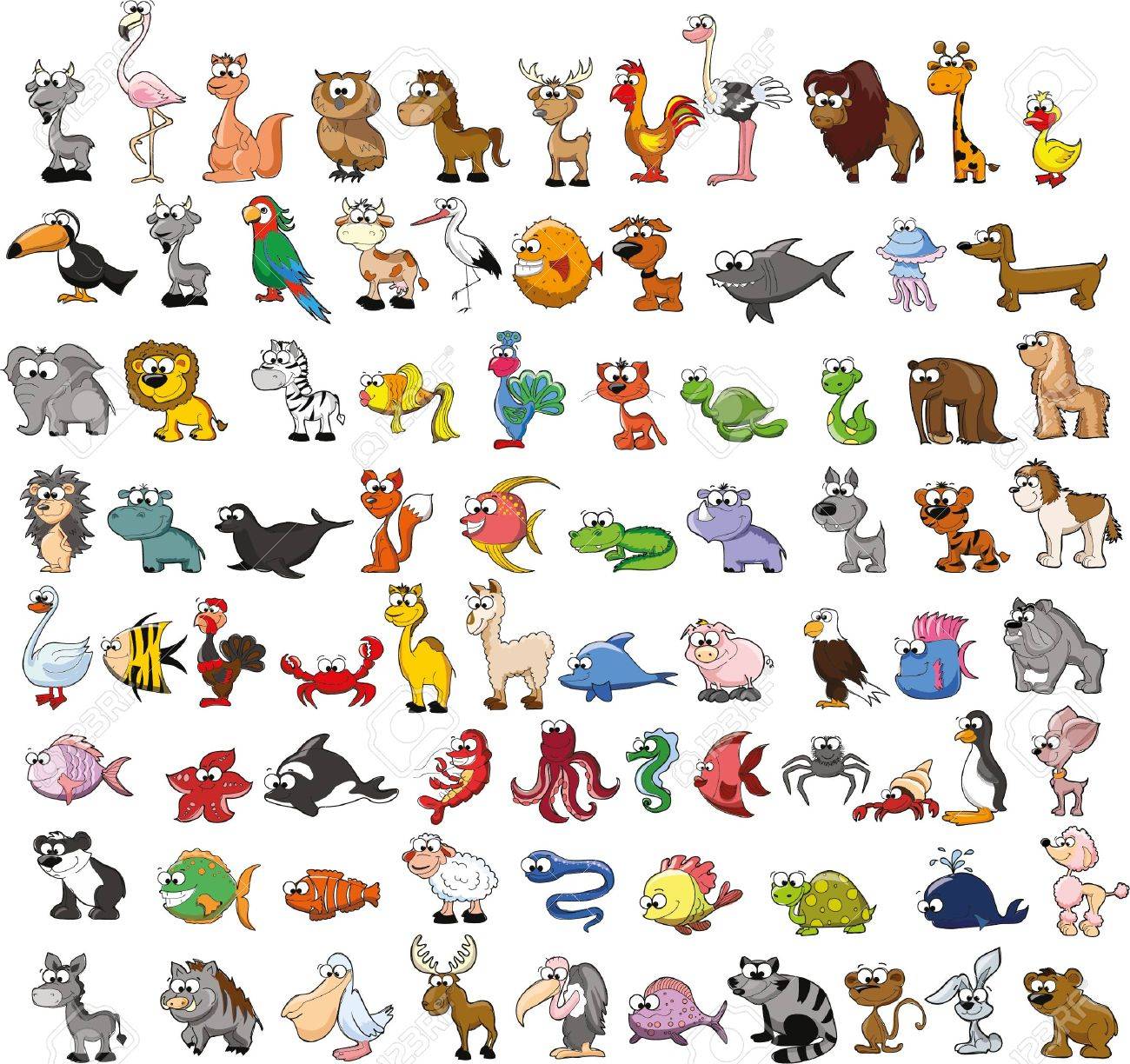 Set of cute cartoon animals - 49421733 Set of cute cartoon animals - 49421733
