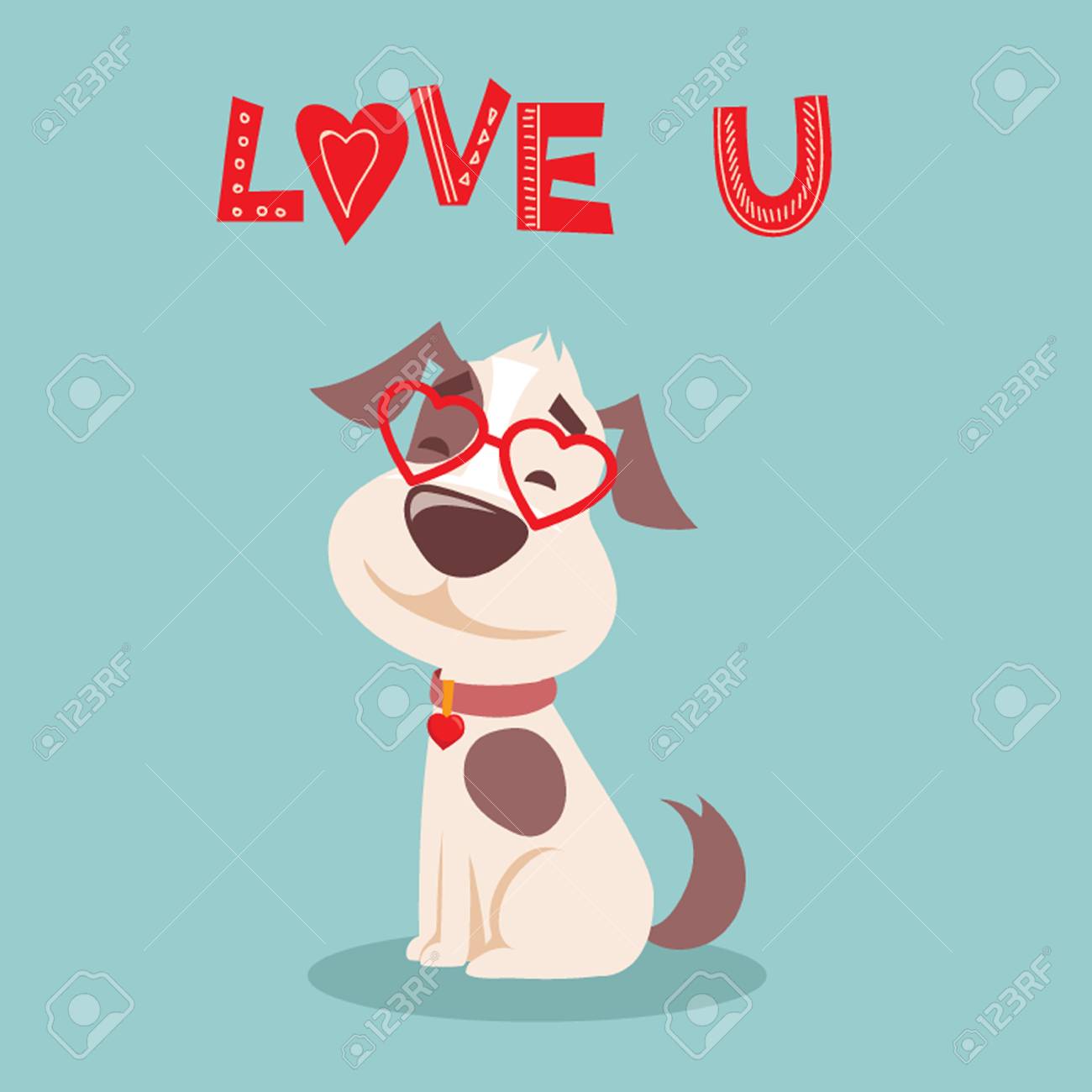 かわいい漫画の小さなバレンタイン犬の子犬とベクトルイラストカードのイラスト素材 ベクタ Image かわいい漫画の小さなバレンタイン犬の子犬とベクトルイラストカードのイラスト素材 ベクタ Image