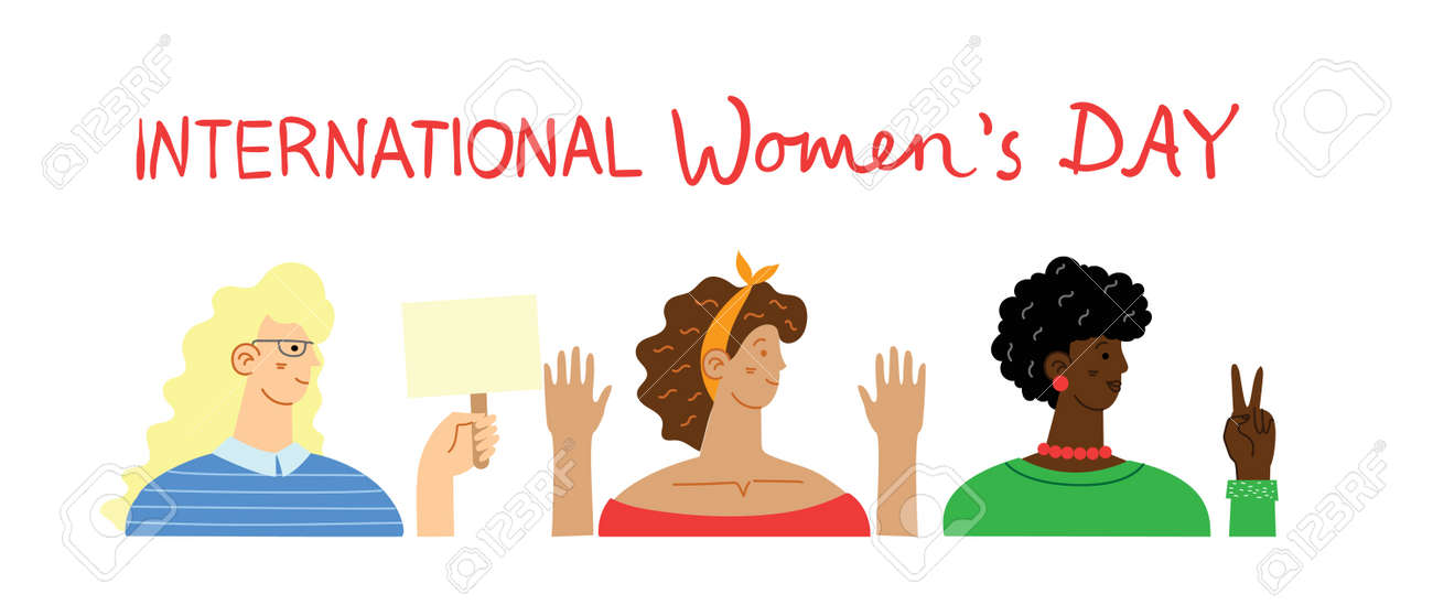 Diverse International And Interracial Group Of Standing Women For Girls Power Concept Feminine And Feminism Ideas Vector Illustration Ilustraciones Vectoriales Clip Art Vectorizado Libre De Derechos Image