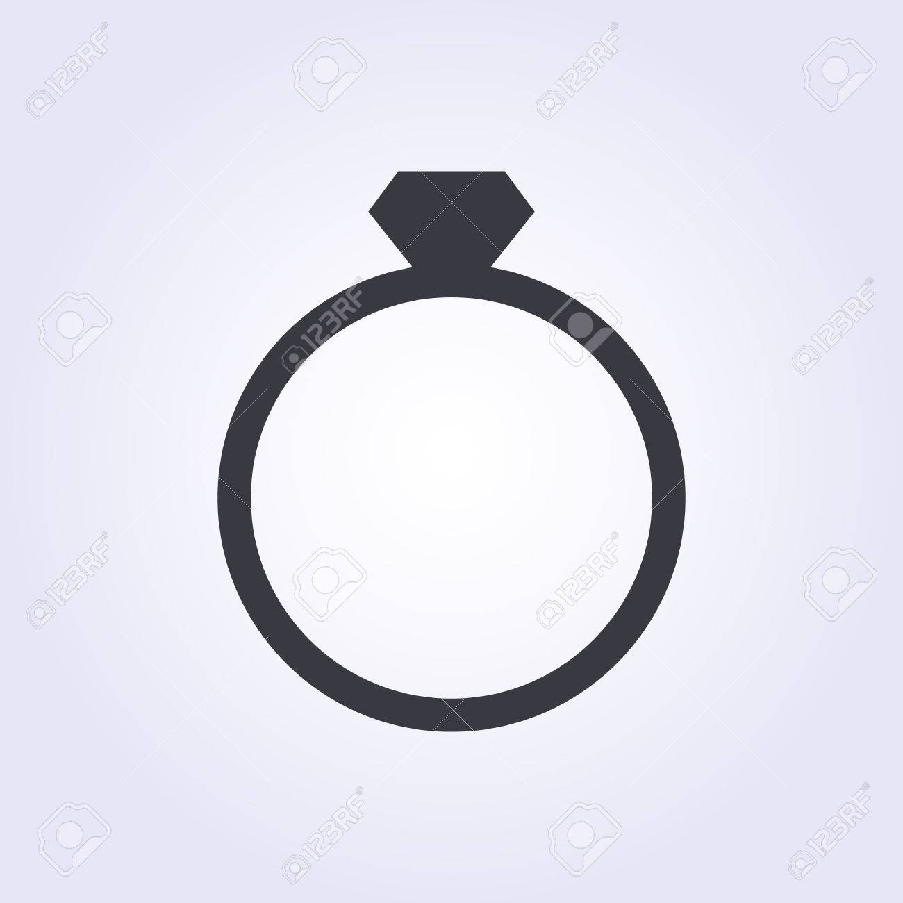 ダイヤモンド結婚指輪アイコン モダンなミニマルなフラット デザイン スタイル ジュエリー ベクトル図では 婚約のシンボルのイラスト素材 ベクタ Image