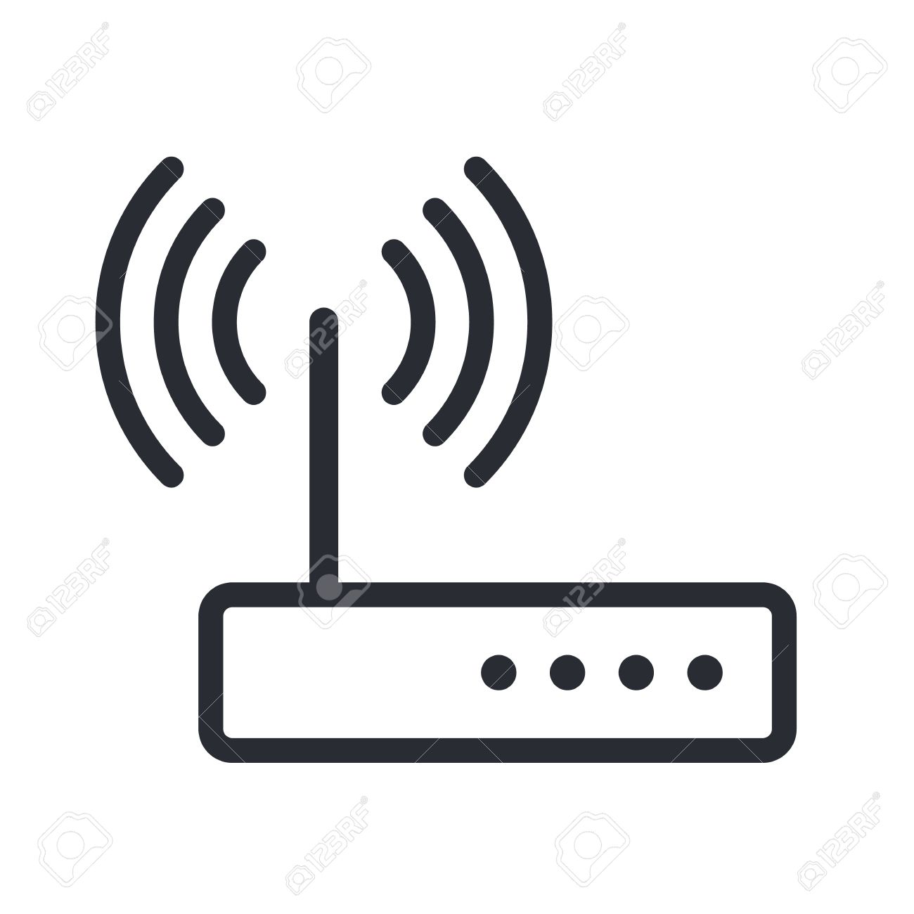 Wifi Icono Del Contorno Del Router El Estilo De Diseno Plano Moderno Minimo Ilustracion Vectorial Ilustraciones Svg Vectoriales Clip Art Vectorizado Libre De Derechos Image