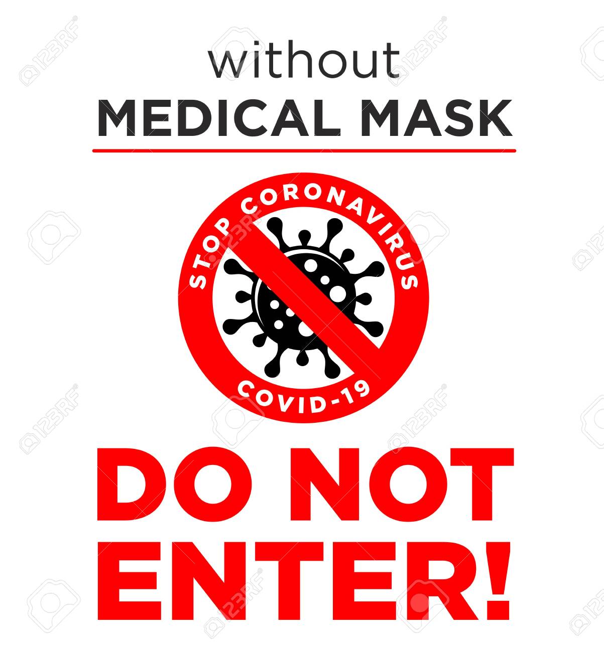 Quarantine Warning Sign Prohibiting Entry To The Territory Without Royalty Free Cliparts Vectors And Stock Illustration Image