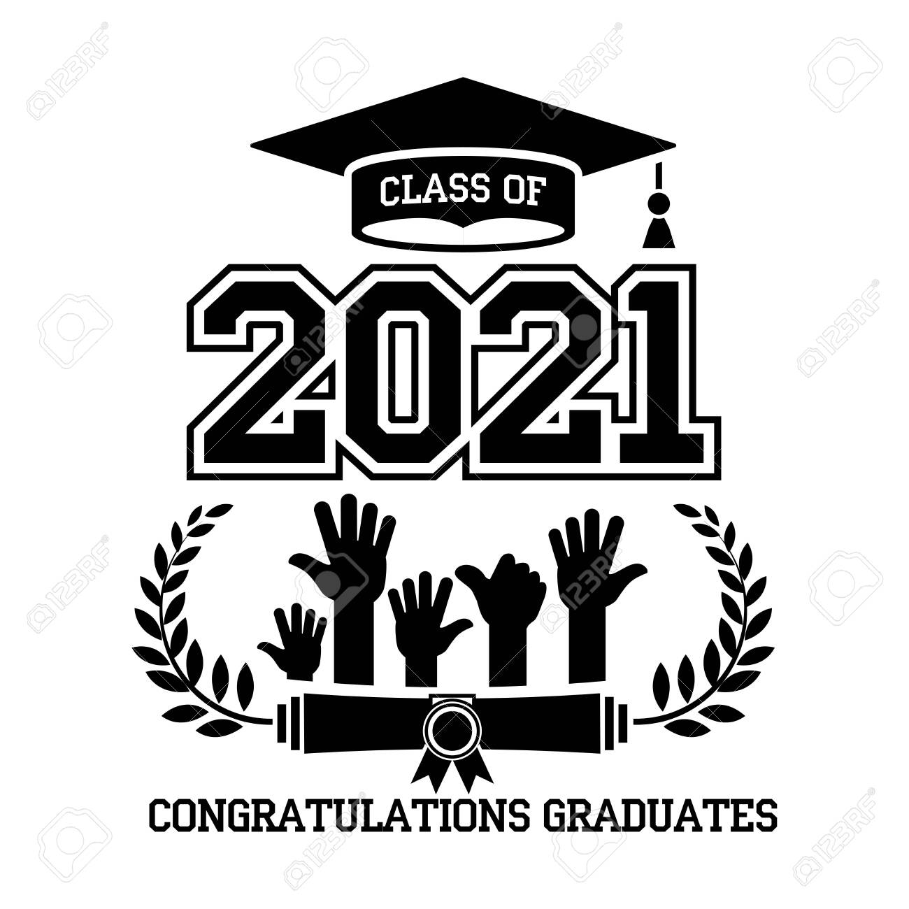 Class Of 2021 The Concept Of Design Congratulations Graduates Royalty Free Cliparts Vectors And Stock Illustration Image 153295765