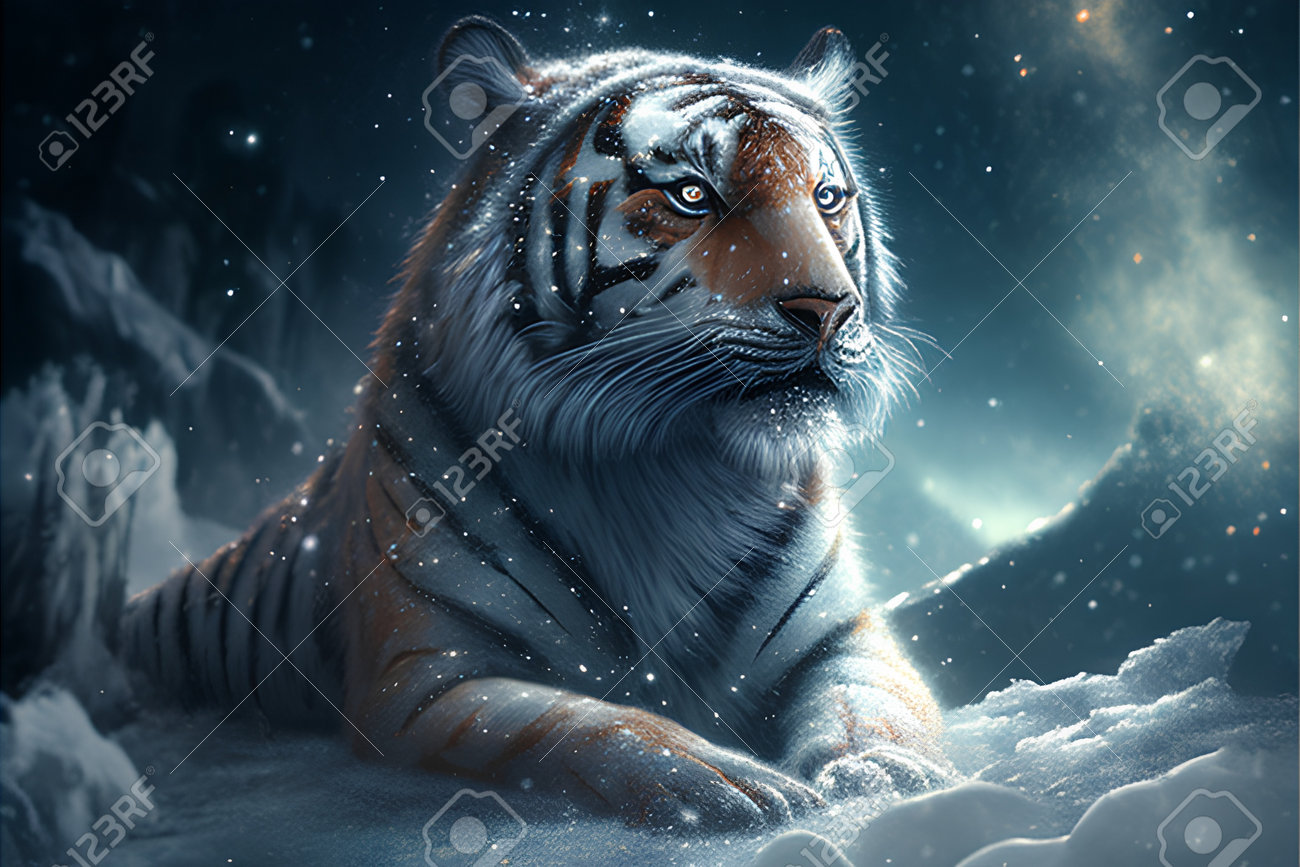 tigre dentro a água. digital pintura. 3d ilustração., ai generativo imagem  23184445 Foto de stock no Vecteezy