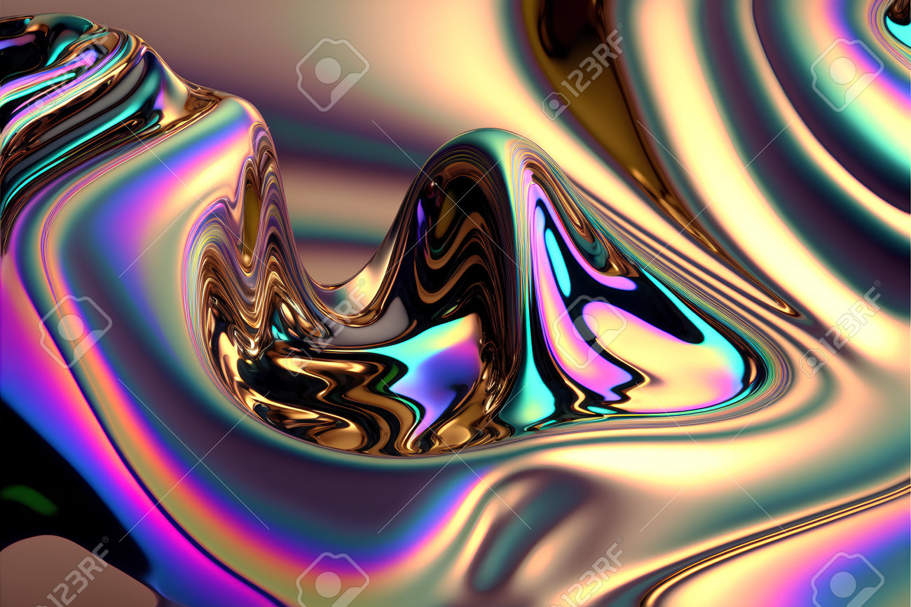 Abstract Background With Iridescent Iridescent Paint Effect And