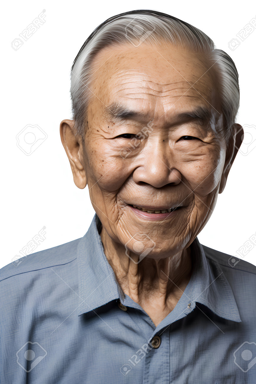 Portrait Of An Old Asian Man Smiling And Looking At Camera Free Image and  Photograph 199001894.