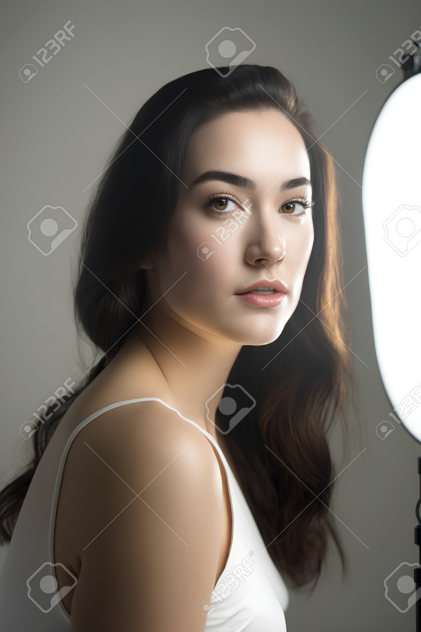 Retrato, De, Atraente, Mulher Jovem, Olhar Espelho., Menina Bonita, Desfrutando, Dela, Reflexão, Auto-cuidado, Conceito. Foto Royalty Free, Gravuras, Imagens e Banco de fotografias. Image 197630761