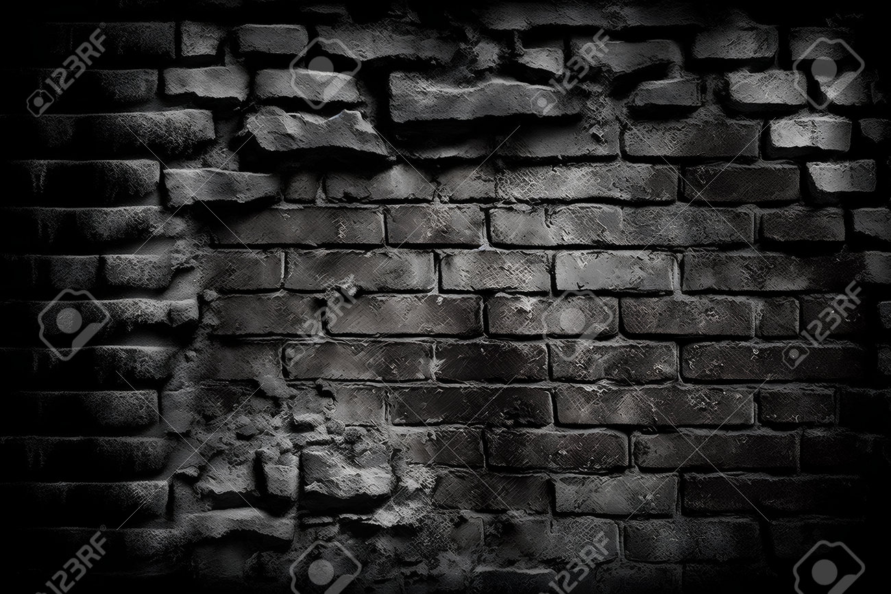 Grunge Black Brick Wall Texture Background. Black And White. Free Image and  Photograph 199298147., image size:1300x867