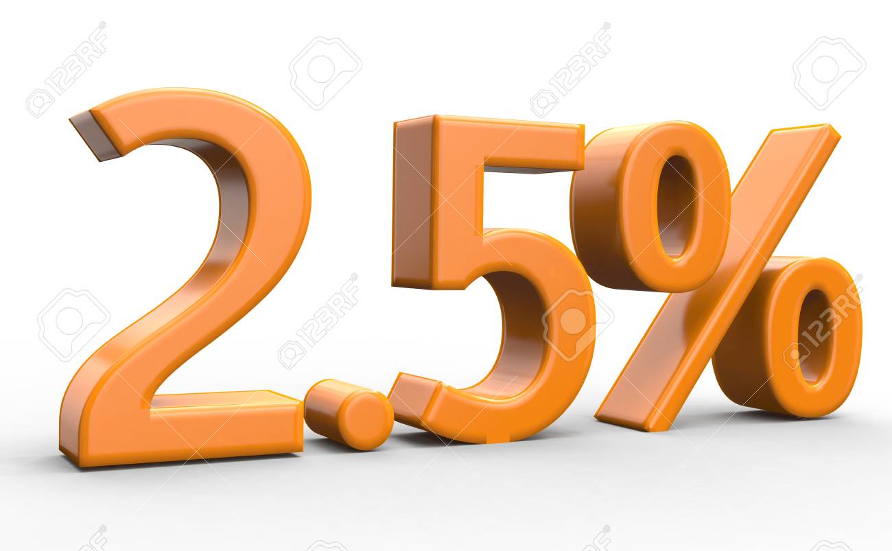 Orange 3d Numbers 2 5 Percentage Discount On Isolated White Background 3d Illustration Stock Photo Picture And Royalty Free Image Image