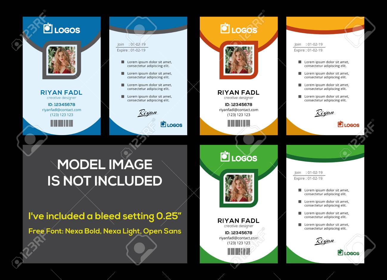 modern identity id card template royalty free cliparts vectors modern id card