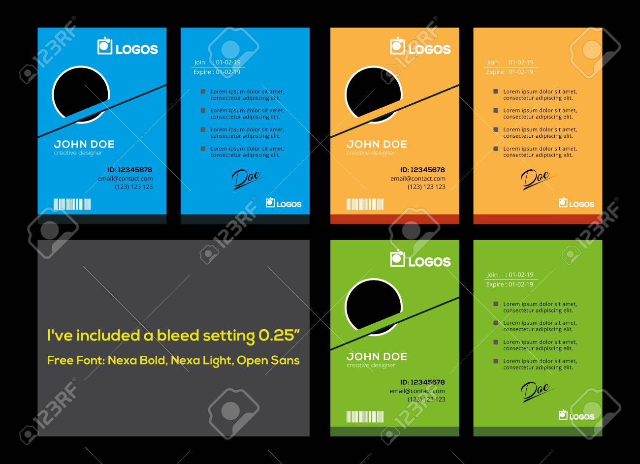 simple modern identity id card royalty free cliparts vectors and modern id card