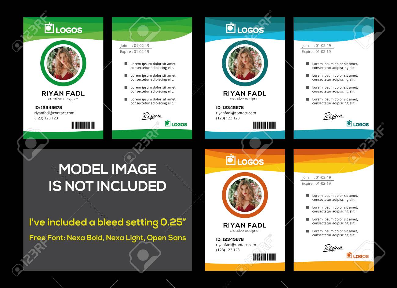 modern identity id card royalty free cliparts vectors and stock modern id card