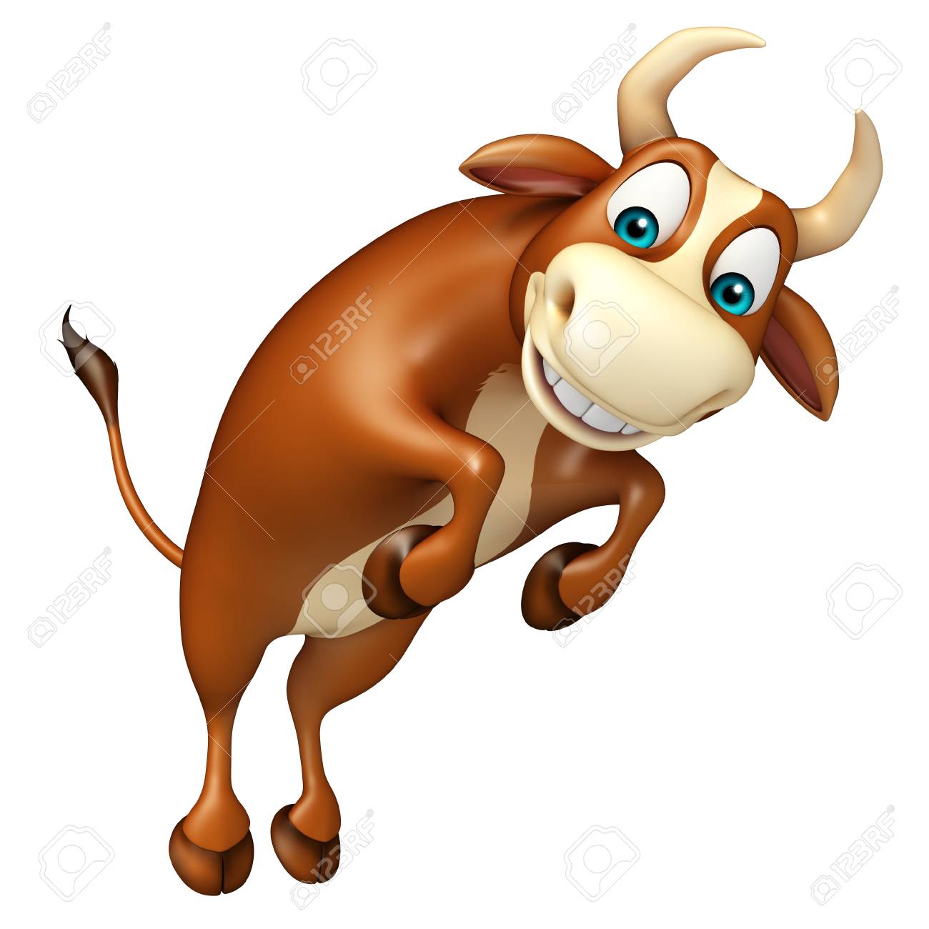 3d Rendered Illustration Of Bull Funny Cartoon Character Stock Photo,  Picture And Royalty Free Image. Image 53167167.