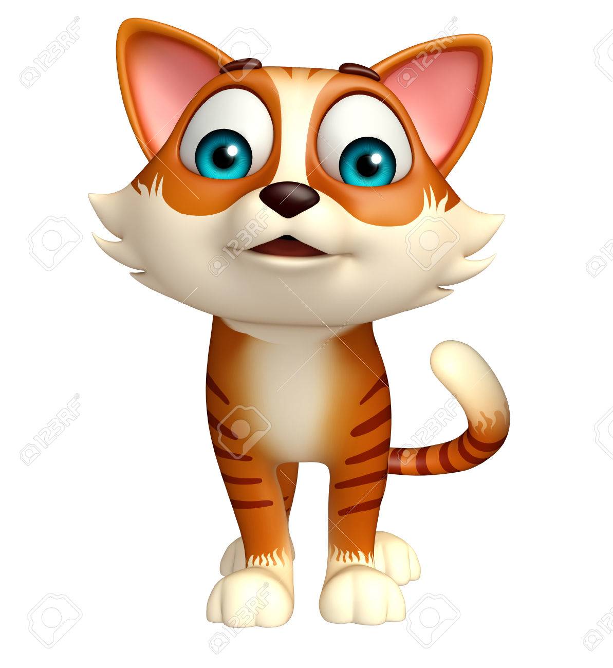 3d Illustration Rendu Du Personnage De Dessin Animé Drôle De Chat