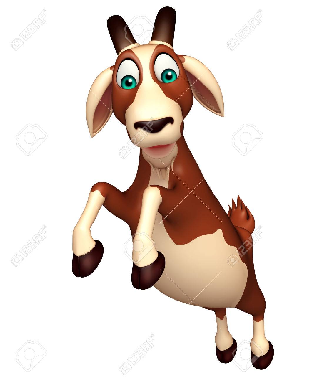 3d Rendered Illustration Of Goat Funny Cartoon Character Stock Photo,  Picture and Royalty Free Image. Image 53154945., image size:1112x1300