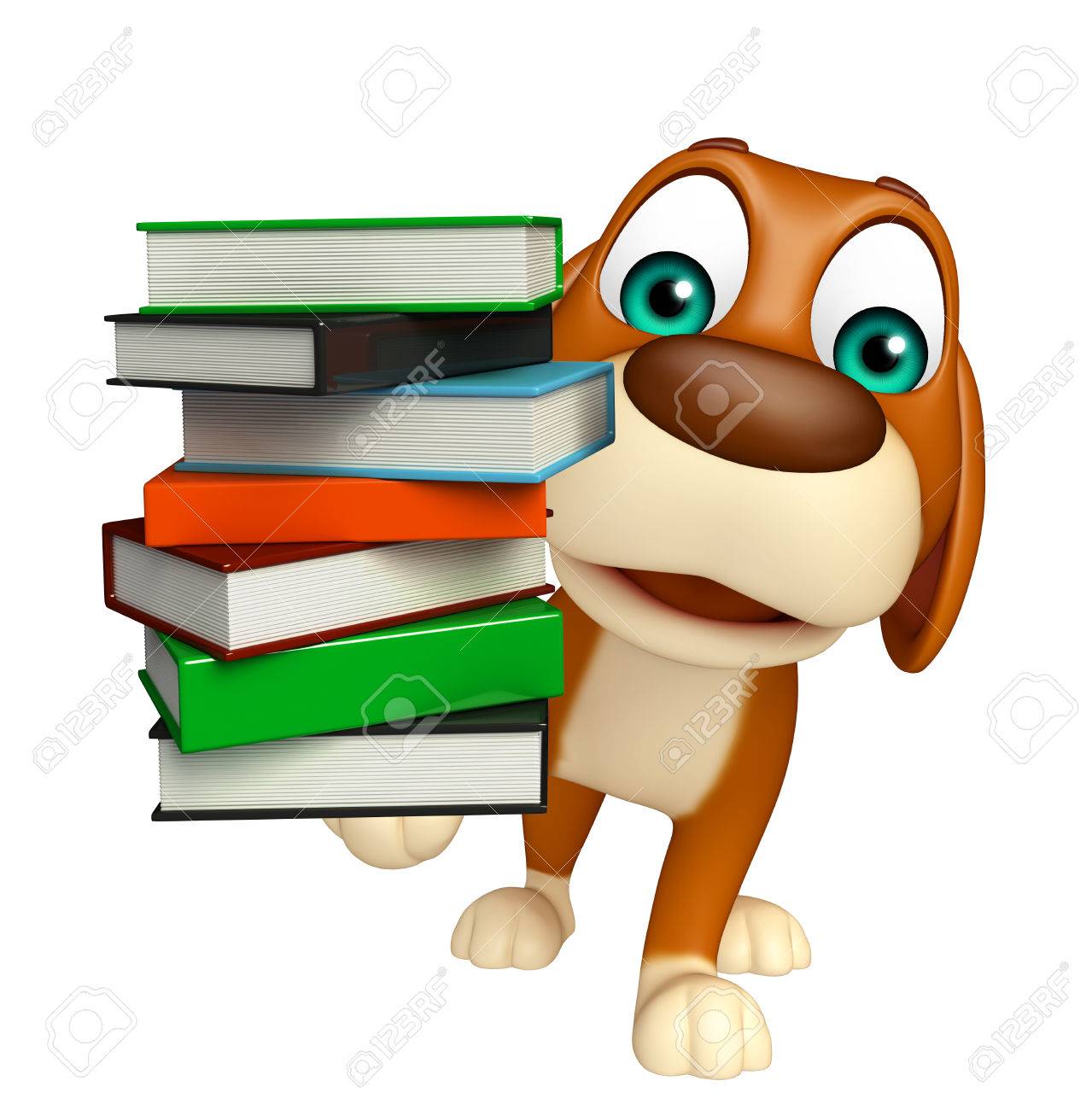 本スタックの犬アニメ キャラクターの 3 D レンダリングされたイラストレーション の写真素材 画像素材 Image 本スタックの犬アニメ キャラクターの 3 D レンダリングされたイラストレーション の写真素材 画像素材 Image