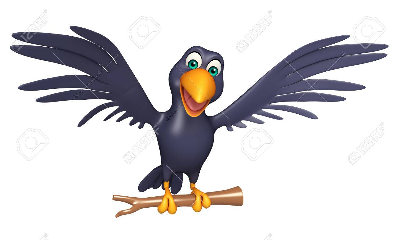 3d Rendered Illustration Of Sitting Crow Cartoon Character Stock Photo Picture And Royalty Free Image Image