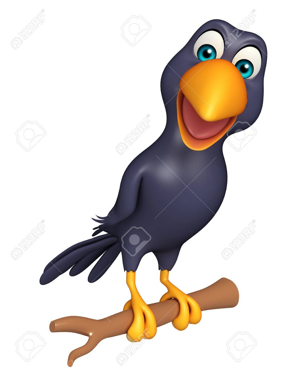 3d Rendered Illustration Of Sitting Crow Cartoon Character Stock Photo Picture And Royalty Free Image Image