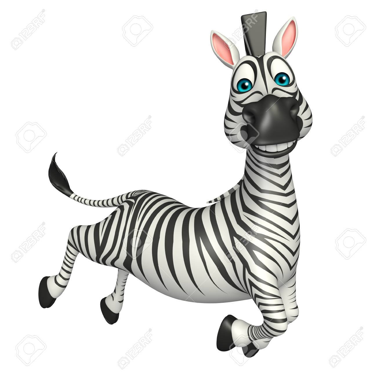 3d Rendered Illustration Of Run Zebra Cartoon Character Stock Photo Picture And Royalty Free Image Image