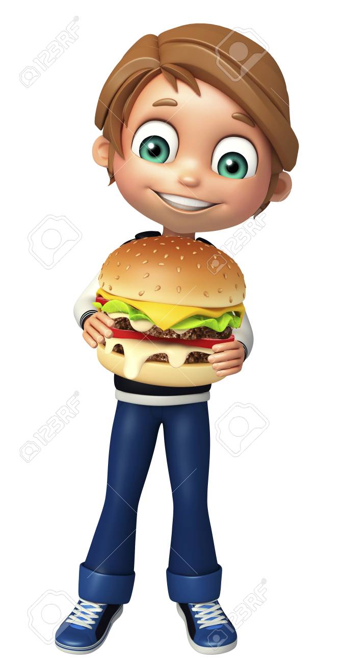 ハンバーガー キッド少年 の写真素材 画像素材 Image