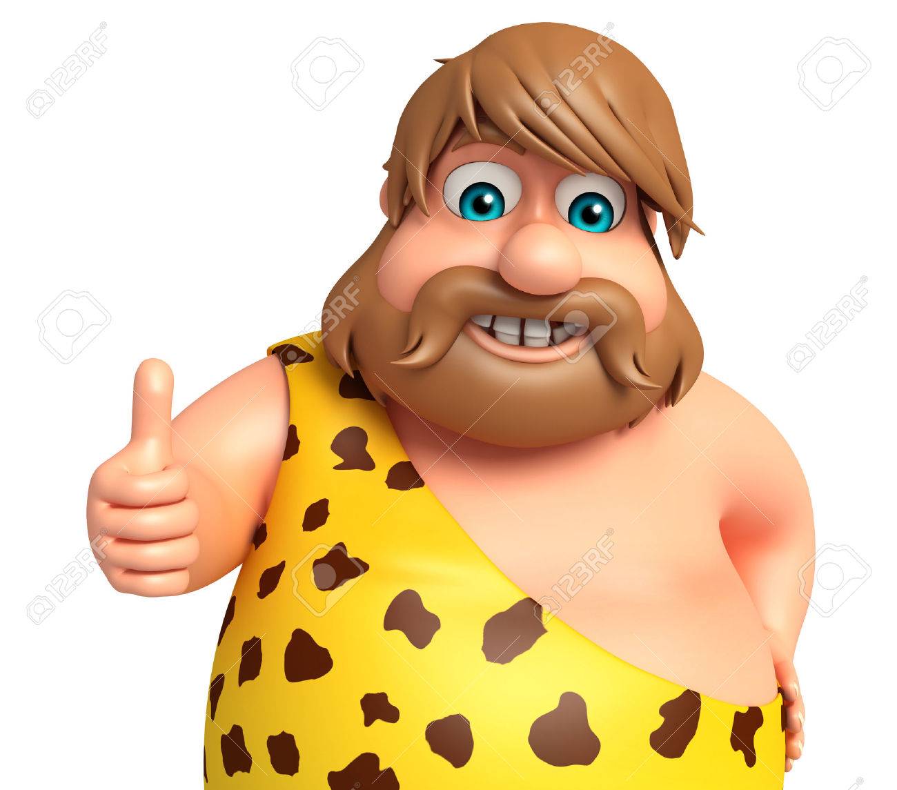 caveman with thums up