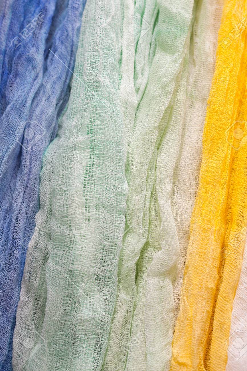 painted gauze pieces of fabric for a nice bright background