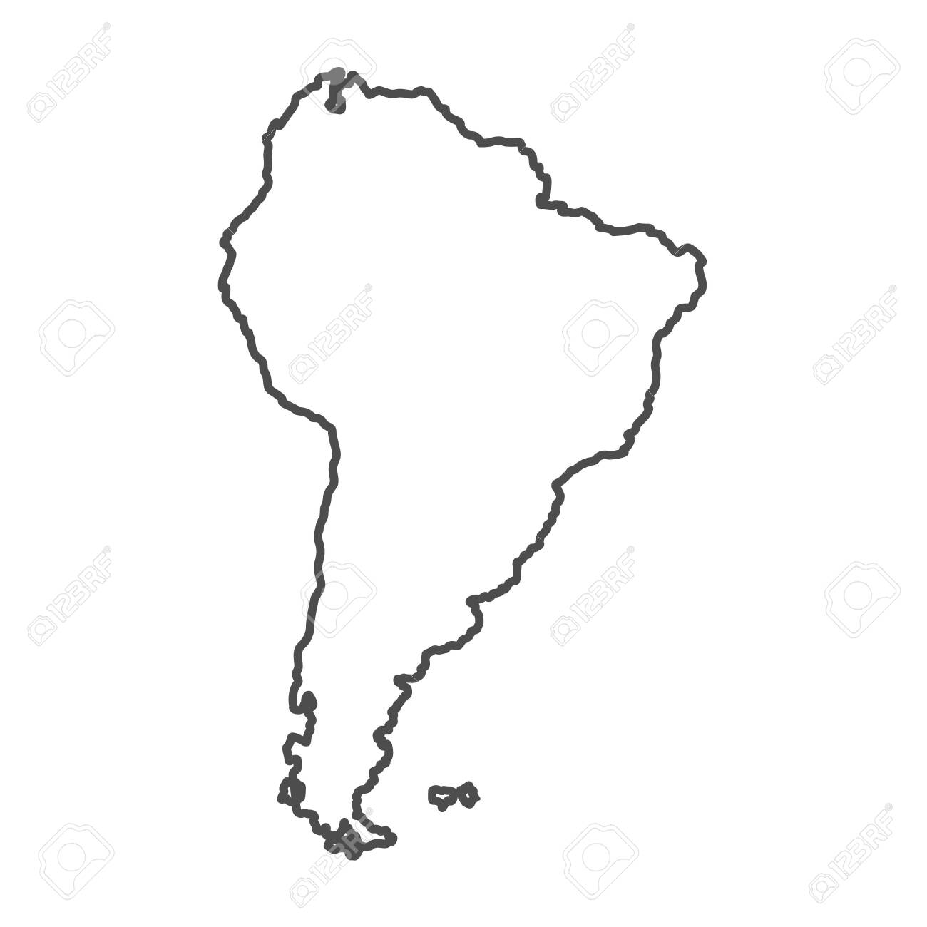 South America Map White South America Outline World Map, Vector Illustration Isolated On White. Map  Of South America Continent, Line Silhouette Concept Royalty Free Svg,  Cliparts, Vectors, And Stock Illustration. Image 142468450.
