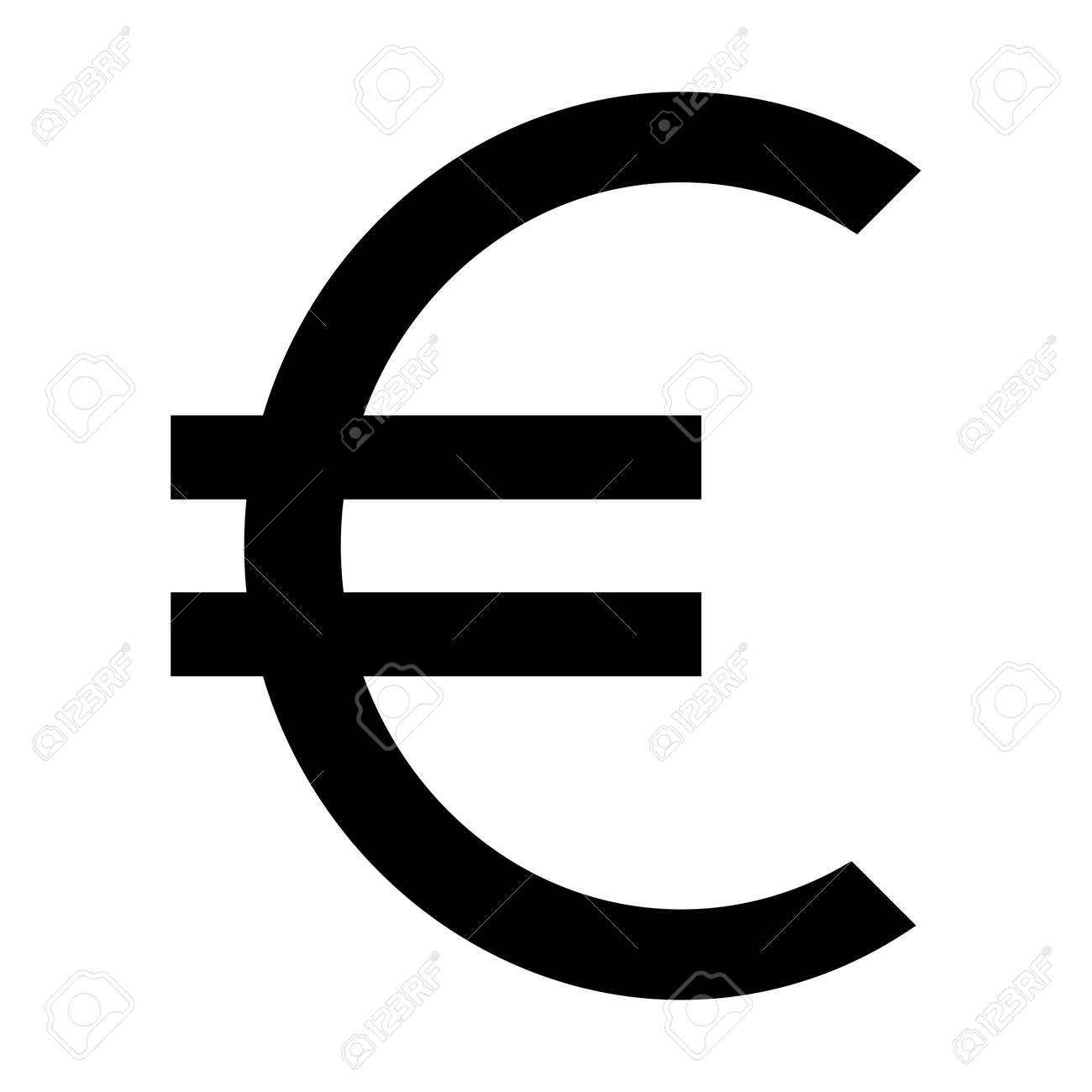 Euro Symbol. European Currency Black Sign. Vector Isolated On White  Background 免版税剪贴画，向量插图和库存图片. Image 187170883
